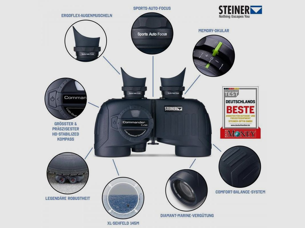 Steiner Fernglas Commander 7x50C Kompass, Bild 3 von 6