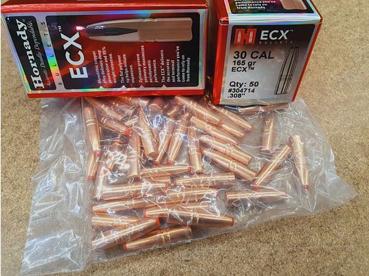 .308/165grs ECX Bleifrei Hornady No. 304714 Geschosse 50 Stk.