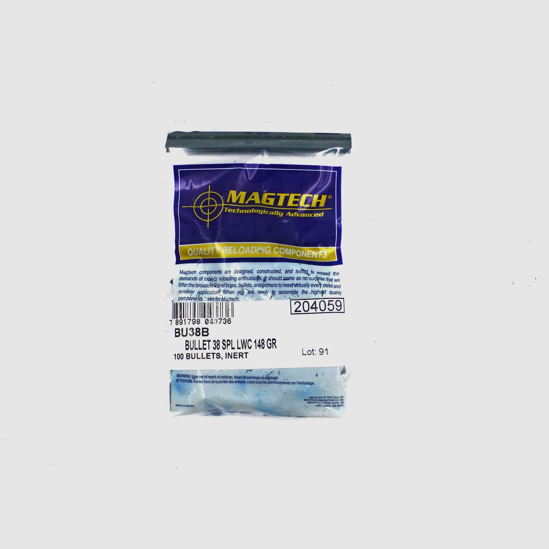 Projectiles MAGTECH 38WadCutter 148gn, dès 14.50/100, image 2 sur 2