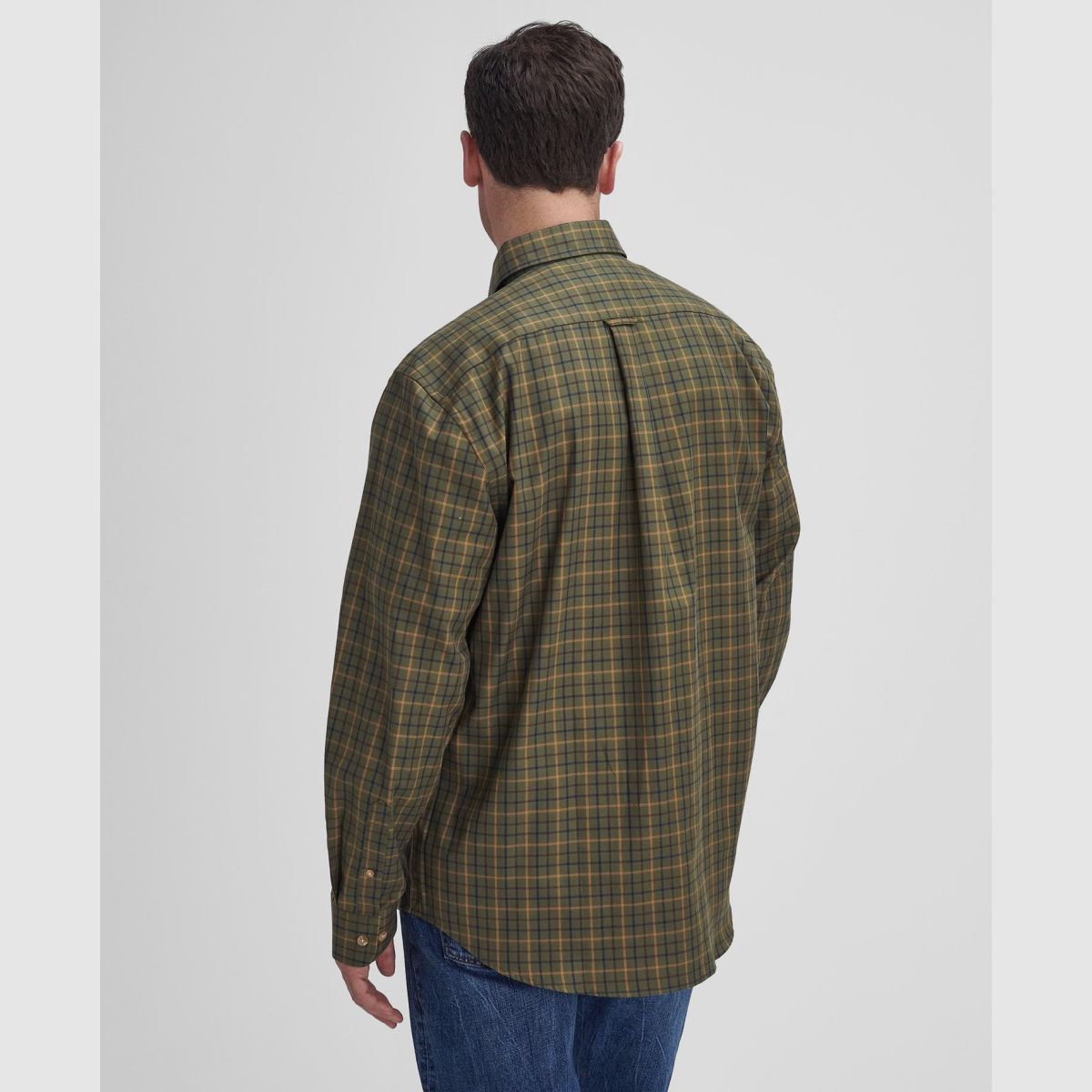 Camisa BARBOUR Tattersall Verde Oliva Medio Ajuste Cómodo