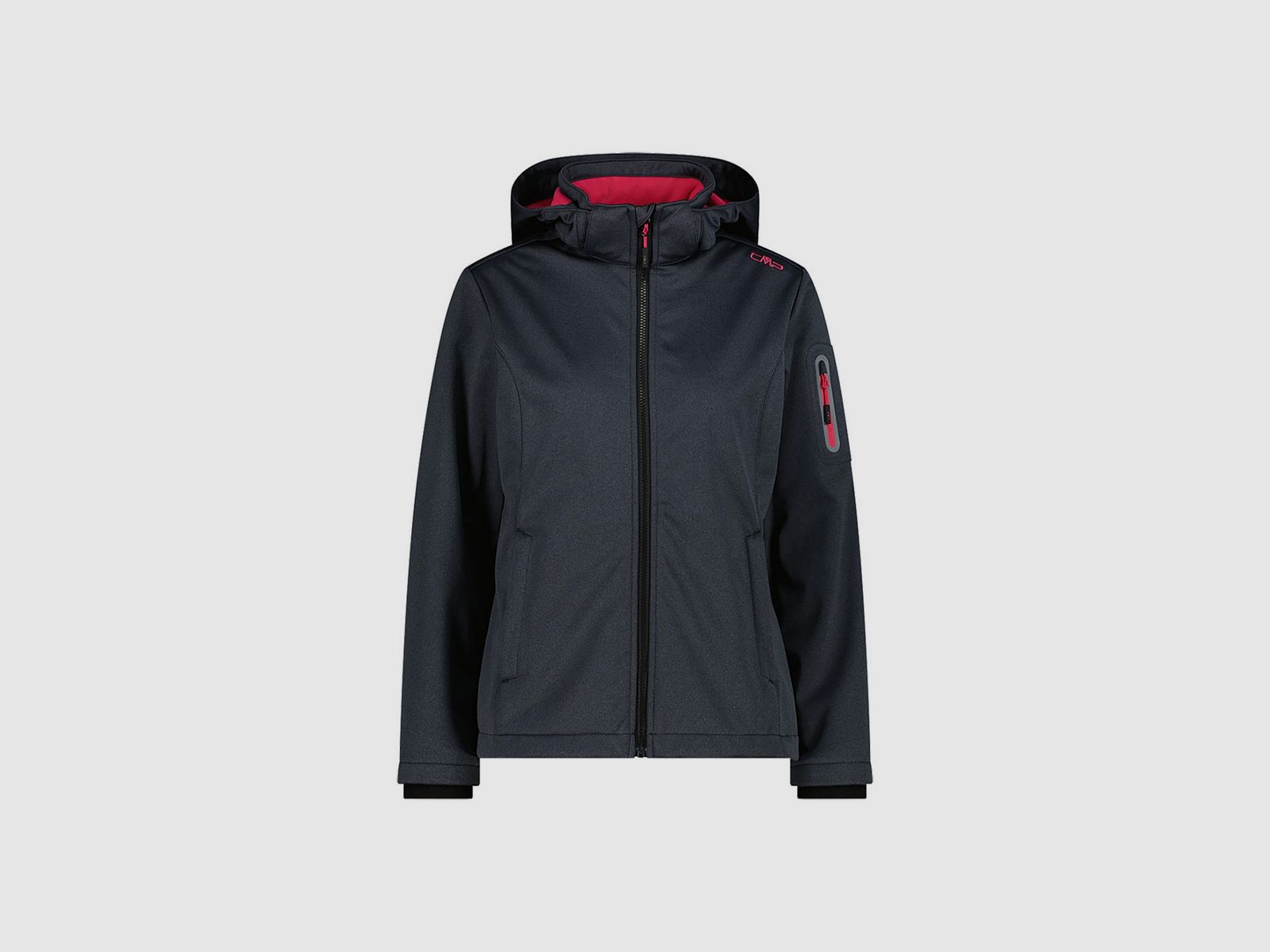 CMP Zip Hood Damen Softshelljacke Anthrazit Pfingstrose, Bild 1 von 4