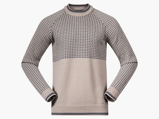 Bergans Alvdal Maglione in Lana Uomo Sandstone/Navy Blue XL