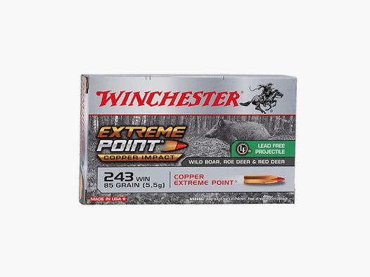 Winchester .243Win Xtreme Point Copper in 5,51g/80grs cartucce per fucile senza piombo