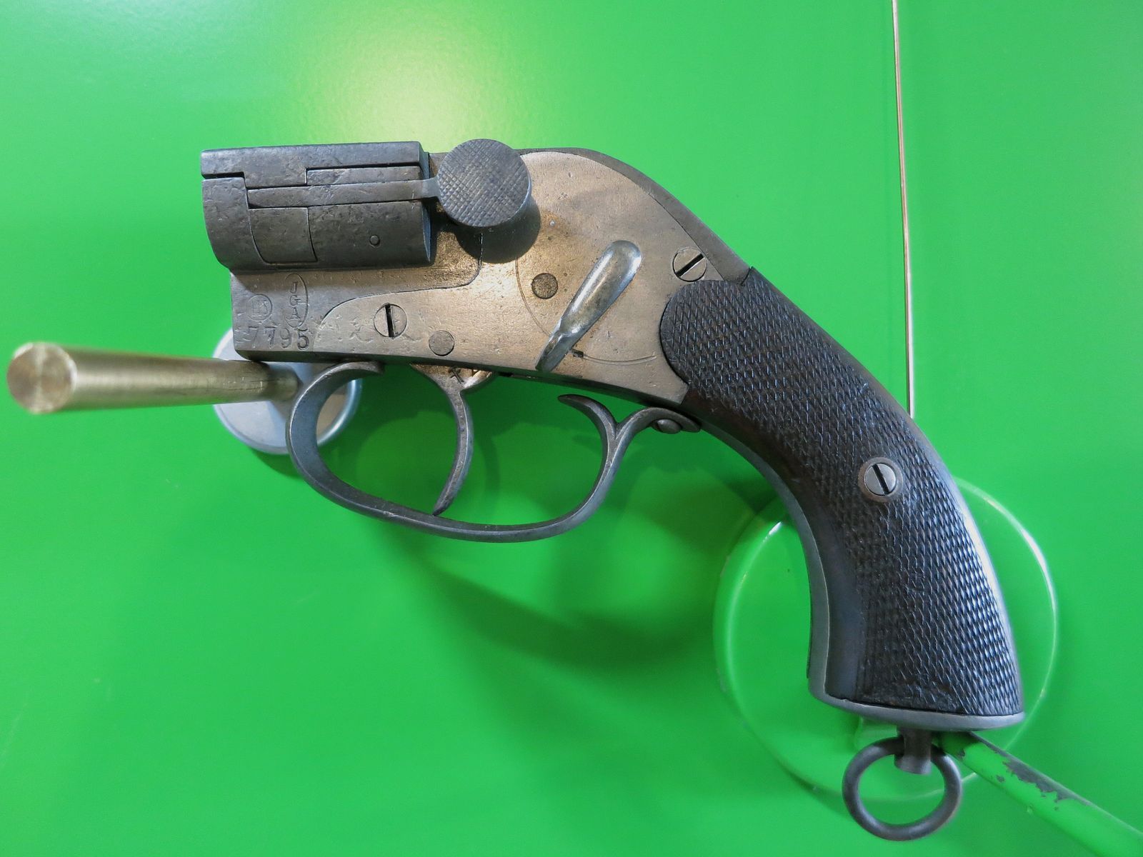 Signal pistol; barrel-less aerial flare pistol JGA (Anschütz) System Eisfeld, cal. 11 mm special cartridge #81-