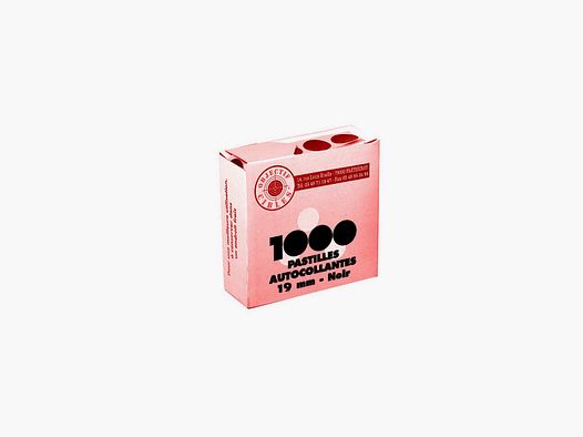 Lot de 1000 pastilles noires 19 mm autocollantes pour cibles
