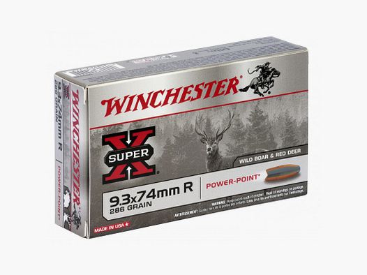 Winchester Super-X 9,3x75 R 286GR Power Point 20 patronen