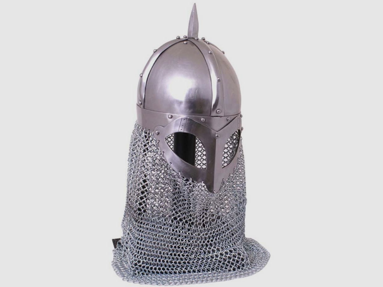 Viking helmet with chain attachment