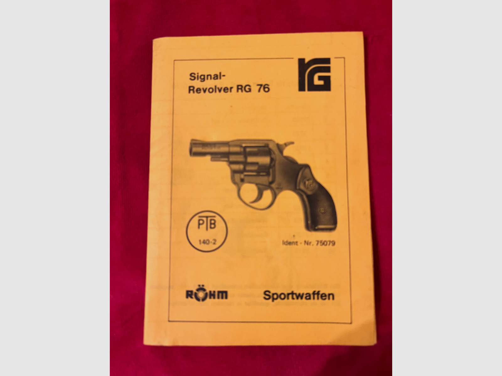 GEBRAUCHSANLEITUNG RG 76 ORIGINAL RÖHM
