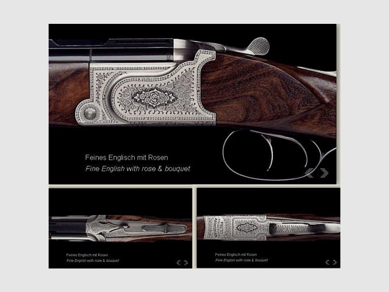 KRIEGHOFF Mehrpreis für Neuwaffe Gravur: 8 Englisch mit Rosen Optima-Ultra-Classic-Hubertus
