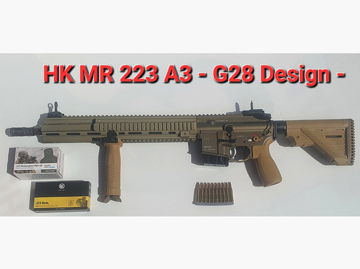 HK MR 223 A3 - G28 DESIGN - 16.5" - RAL 8000 - SELBSTLADEBÜCHSE - HK 416 ZIVIL - HK MR223 A3