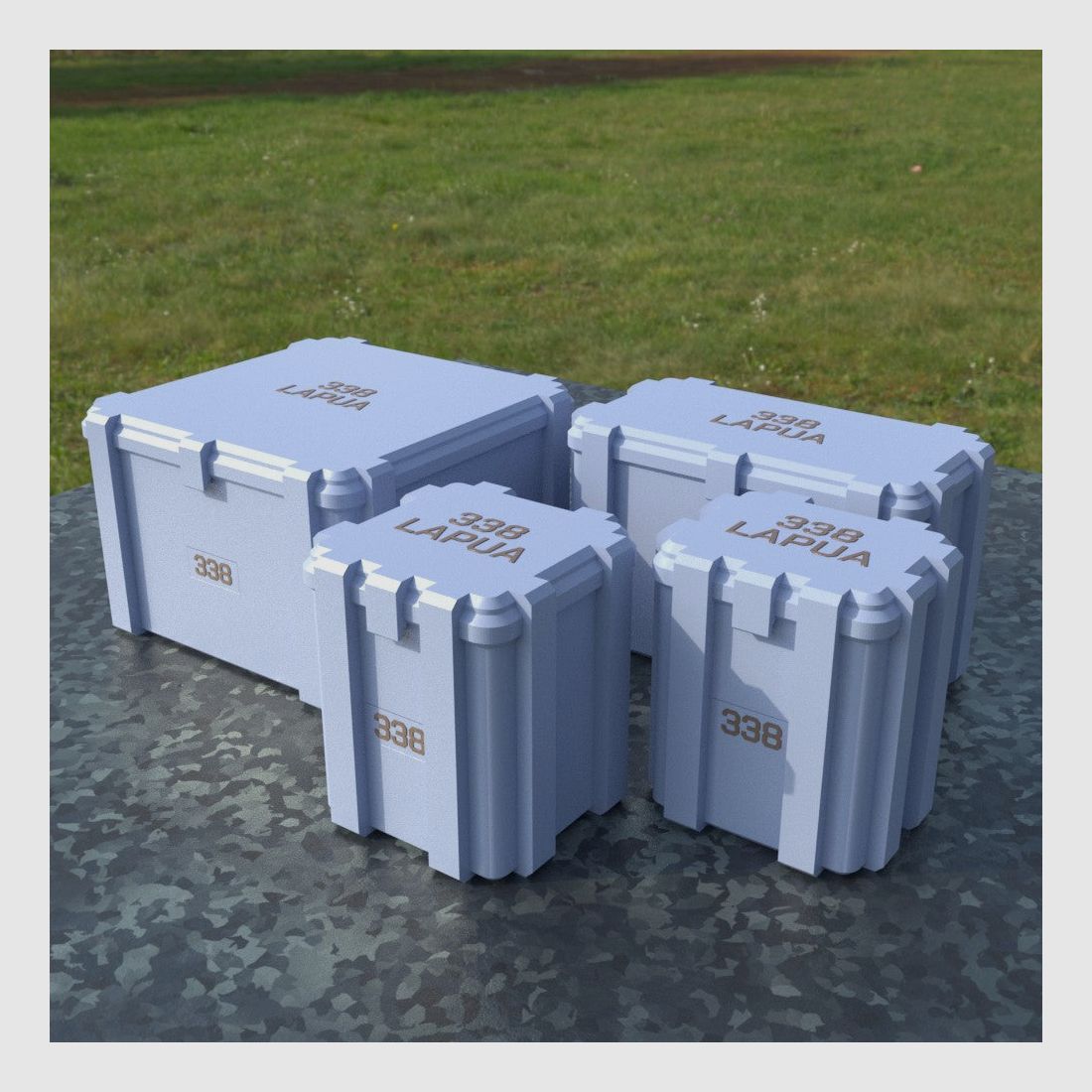 Filamelt Munitionsbox / Ammo Box .338 Lapua Magnum – Patronenbox ‘Klappdeckel’ – 20 / 25 / 50 / 100 Runden