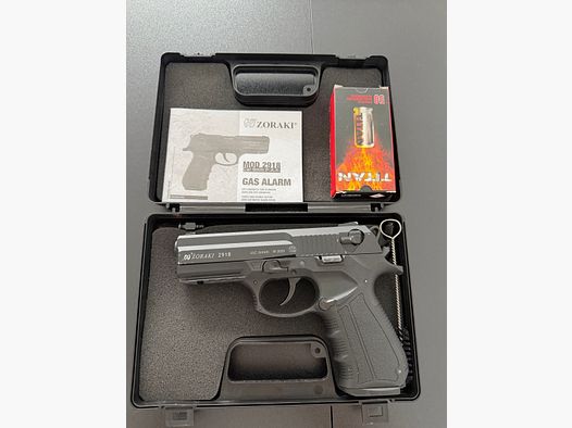 Zoraki 2918 blank firing pistol 9 mm PAK case PTB