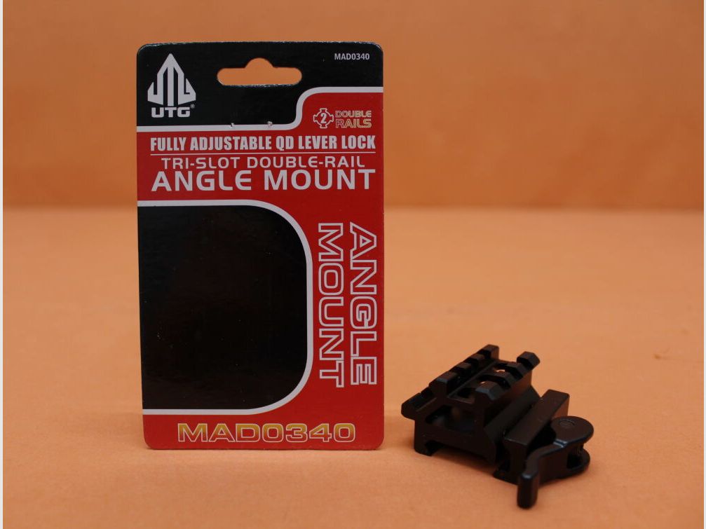 UTG - Leapers UTG QD 3-Slot/Double-Rail Angle Mount (MAD0340) 45° angle mount/ offset/ elevation for Picatinny profile
