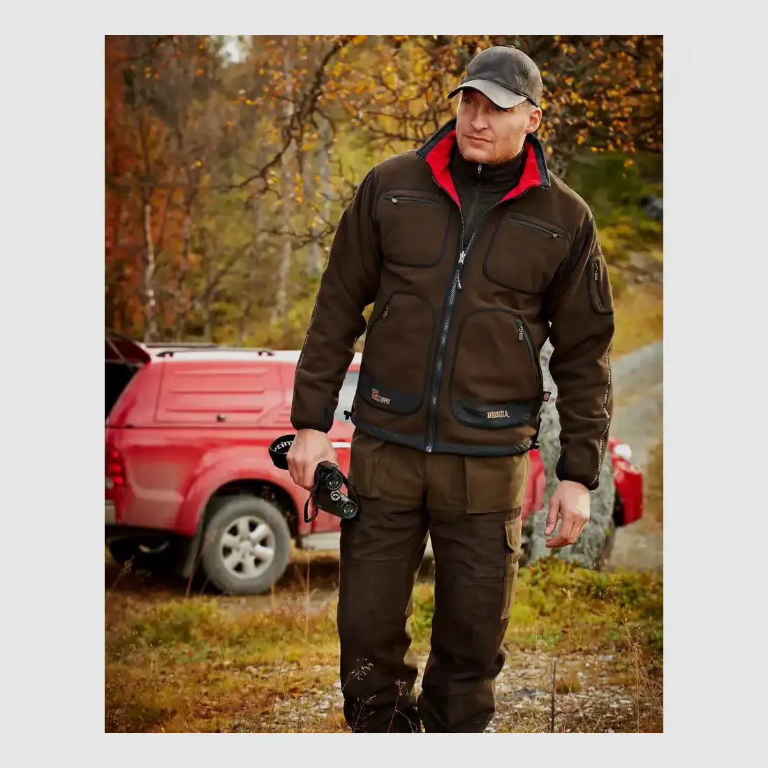 Härkila Kamko Chaqueta de Forro Polar Reversible - Marrón / Rojo, imagen 4 de 11