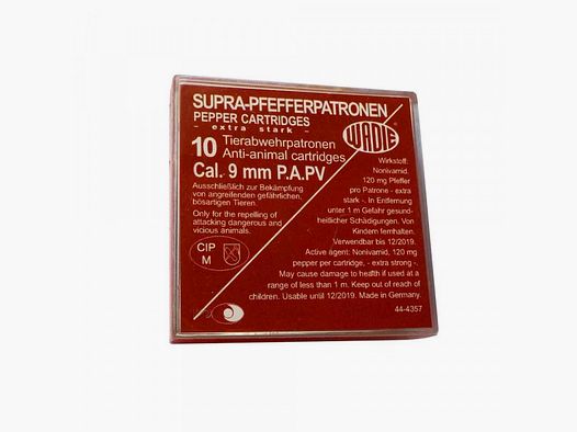 WADIE 9MM PA K - SUPRA-PFEFFERPATRONEN- 10 SCHUSS