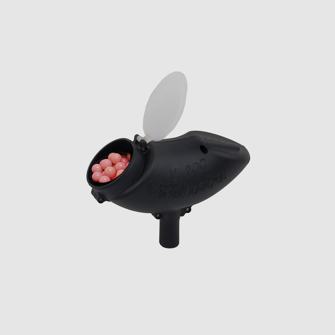 Paintball Speedloader 200er Viewloader Ammobox 200 Flip Top schwarz 1 StĂĽck + mit ca. 140 Porno Paintballs Kaliber .68