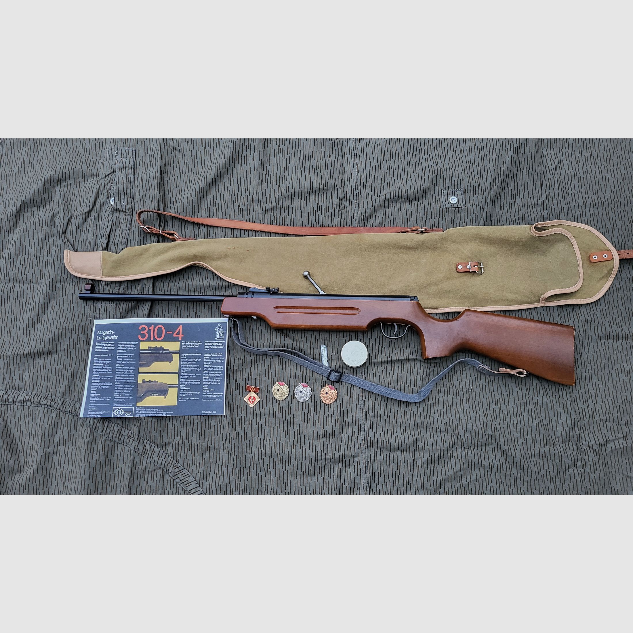 DDR Luftgewehr mit Magazin Haenel 310-4 mit Tasche