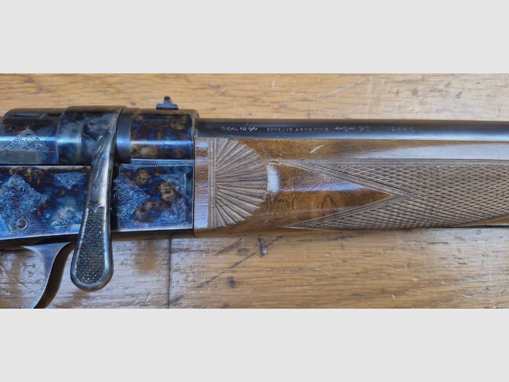 Wunderschöne Büchse des Buffalo-Systems von 1894 – Version „Luxe“ – Manufacture de Saint-Etienne – Kal. 12mm/410 – Eine der Ersten – Traumhafte Jaspage – 100% Brünierung – Kategorie D – Selten in diesem musealen Zustand – TBE+++, Bild 5 von 44