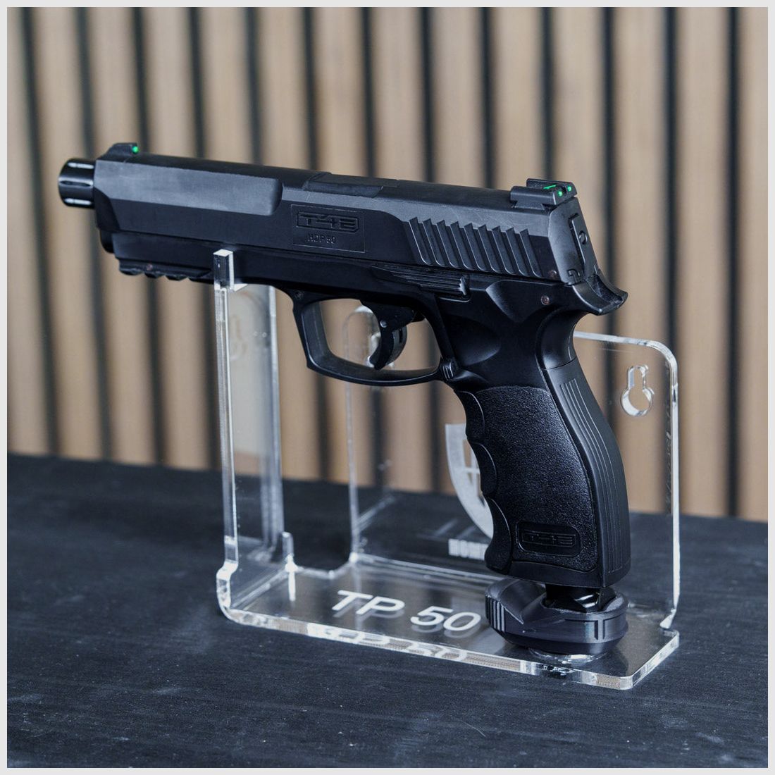 PLEXIGLAS® wall mount / table stand for HDR50 | HDP50 | stylish design with laser-engraved Homedefence logo, image 3 of 8