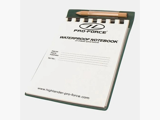 Highlander Waterproof Notepad Olive