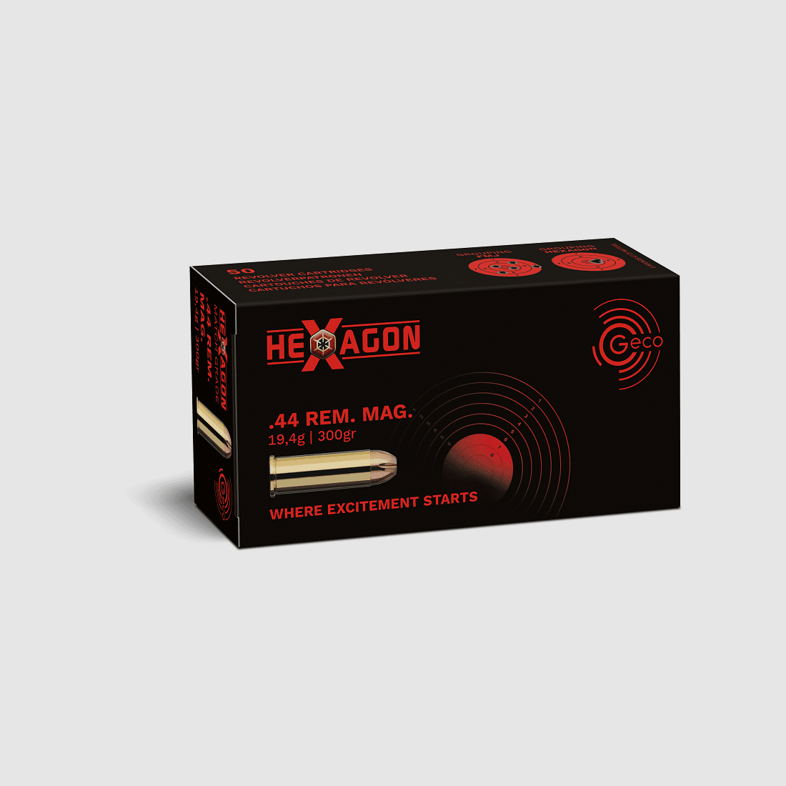 Geco .44 Rem. Mag. Hexagon 300gr. - 50 Stk.
