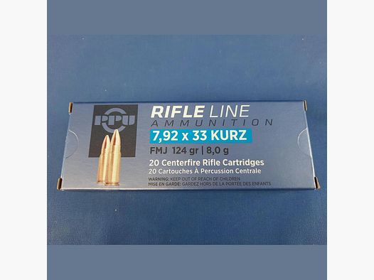 PPU 7,92×33 kurz 124gr FMJ 20Stk.