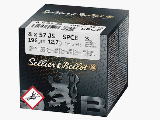 Sellier & Bellot rifle cartridge 8x57 IS SPCE 196grs
