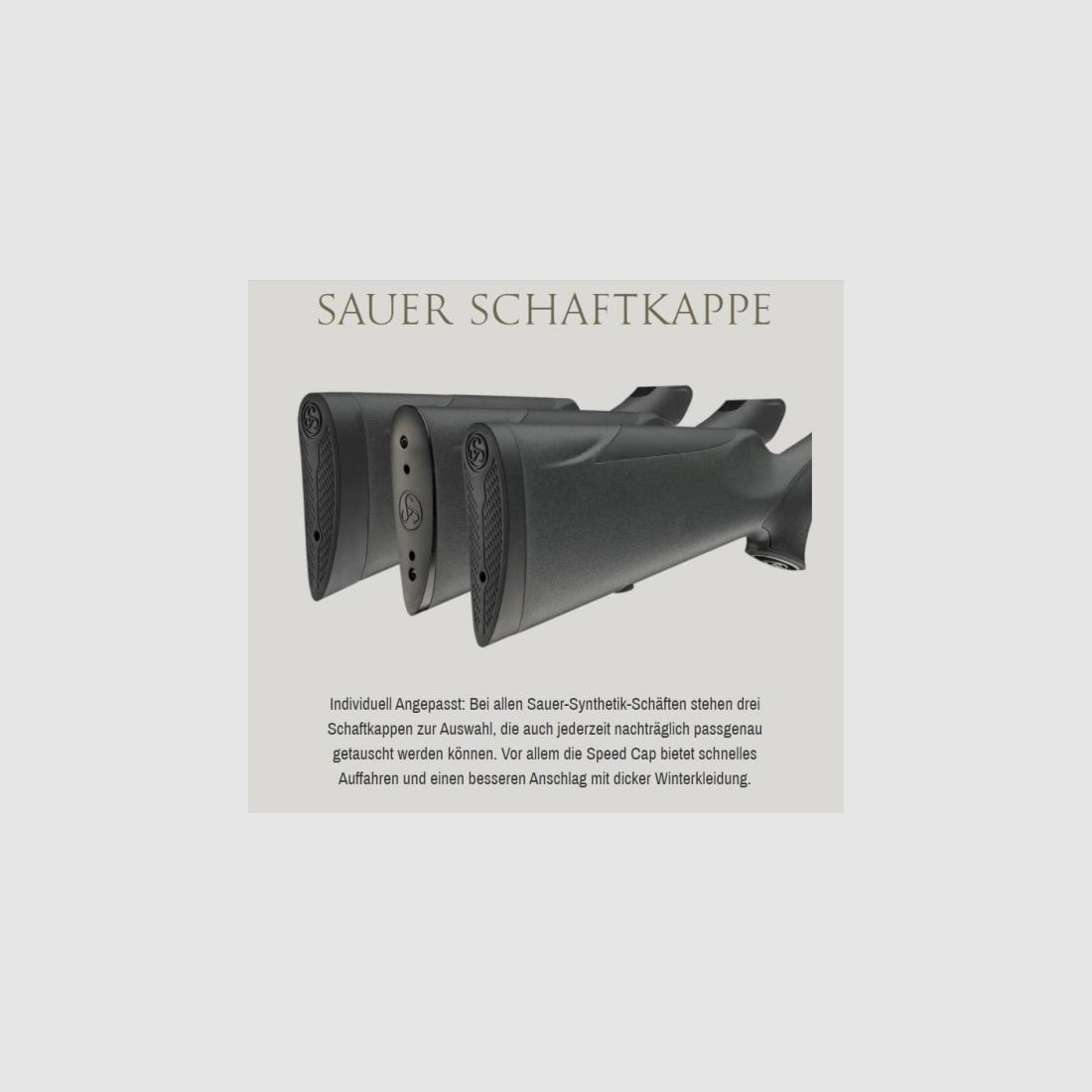 SAUER Schaftzubehör Schaftkappe 35mm (stark) f. 100/101/303/505  LOP=38,5cm