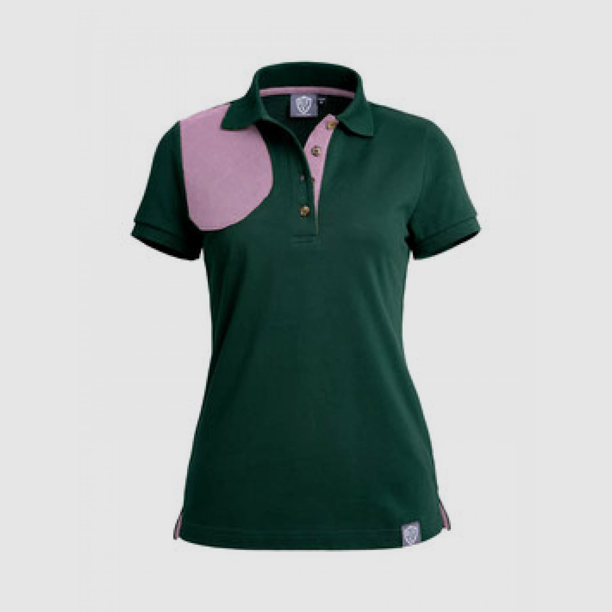 BFL Damen Polohemd, Farbe Grün/Rosé, Rechtsanschlag XL