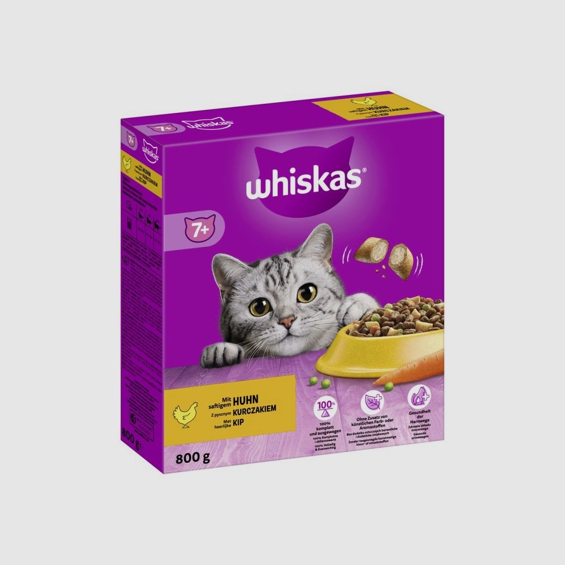 Whiskas Katzen Trockenfutter Senior 7+ 5 x 800 g Huhn