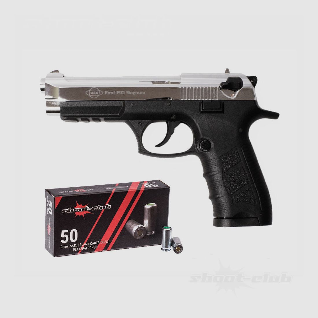 Ekol P92 Magnum Schreckschusspistol 9mmPAK Chrom Platzpatronen