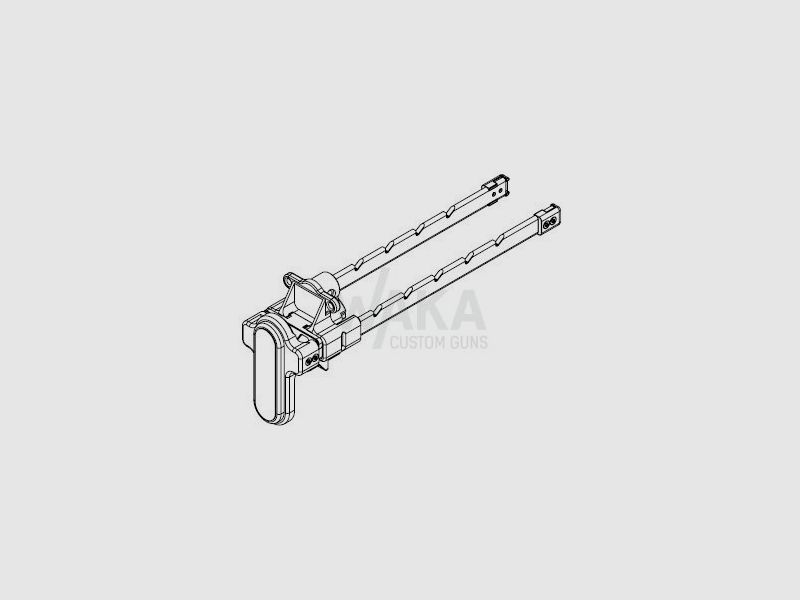 B&T Teleskopschulterstütze für MP5K/SP5k, in 5 Positionen längenverstellbar, inklusive Puffer