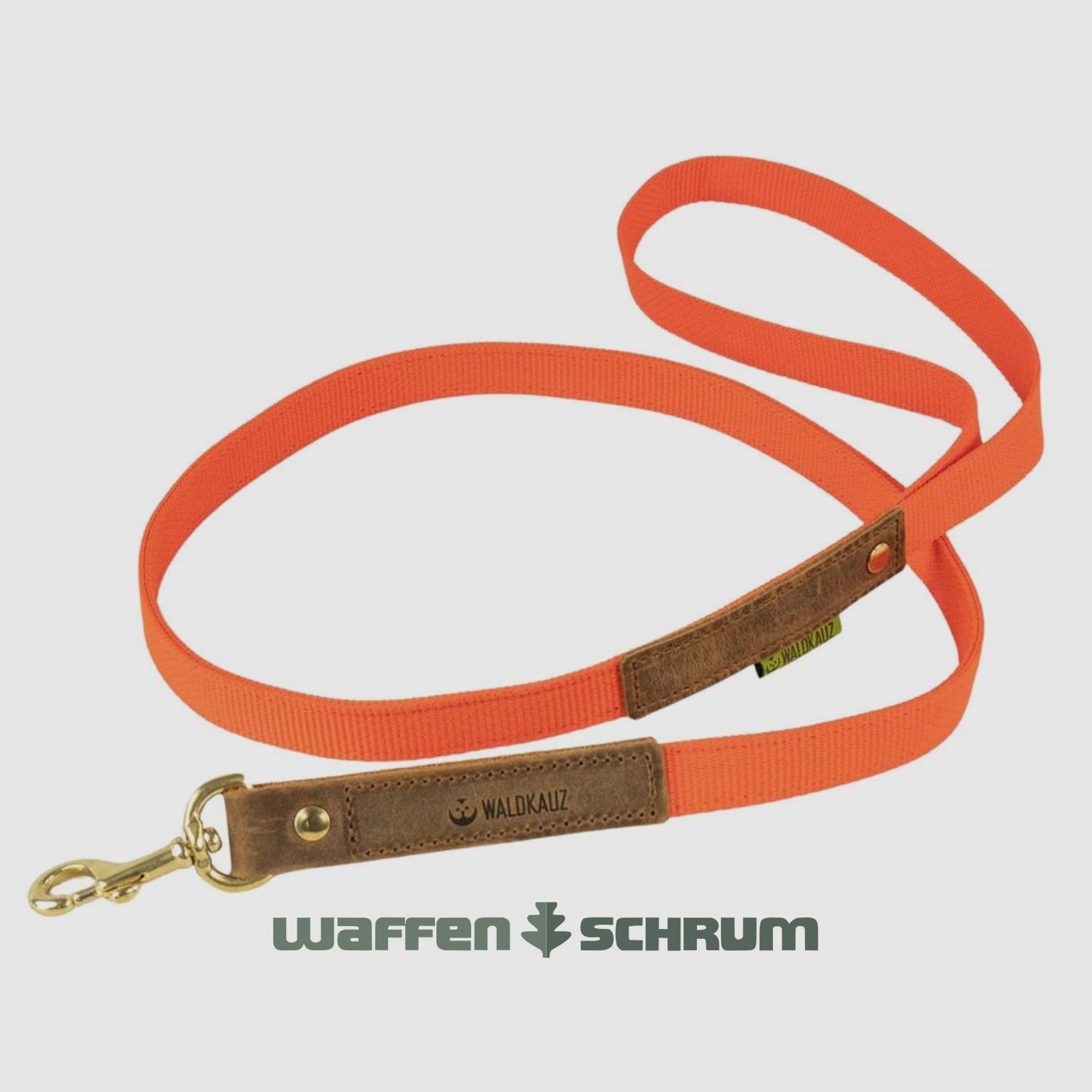 Waldkauz Führleine ''Wadenbeißer'' / Länge 120cm Orange