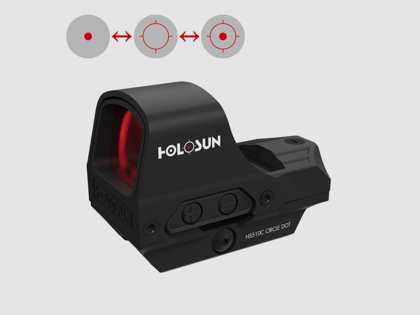 Holosun HOLOSUN Visor de punto rojo HS510C CLASSIC punto rojo de 2MOA y círculo de 65MOA