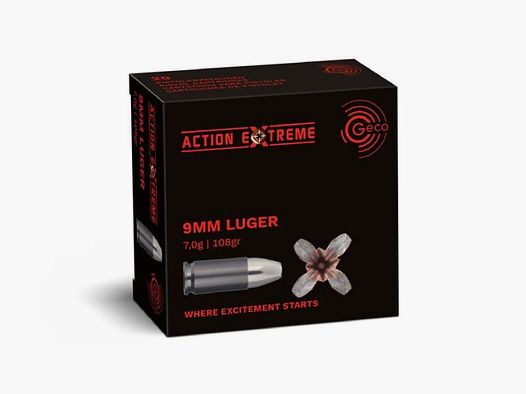 GECO 9 mm Luger Action Extreme 7.0g/108gr - 20 cartridges