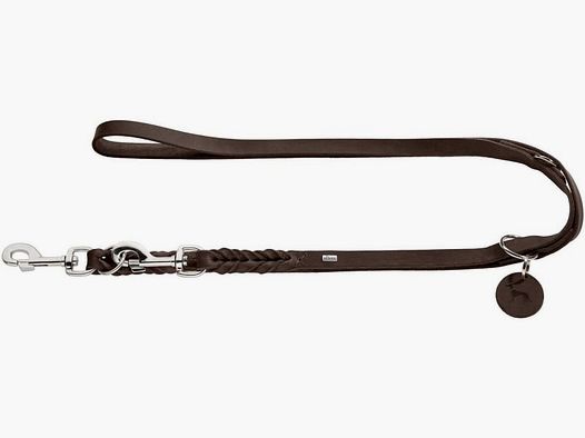 Hunter Verstellbare Führleine Solid Education / Länge 200cm / Breite 18mm dunkelbraun
