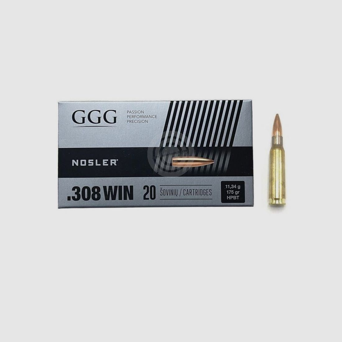 Munition .308 Win FMJ Match 175gr GGG x20