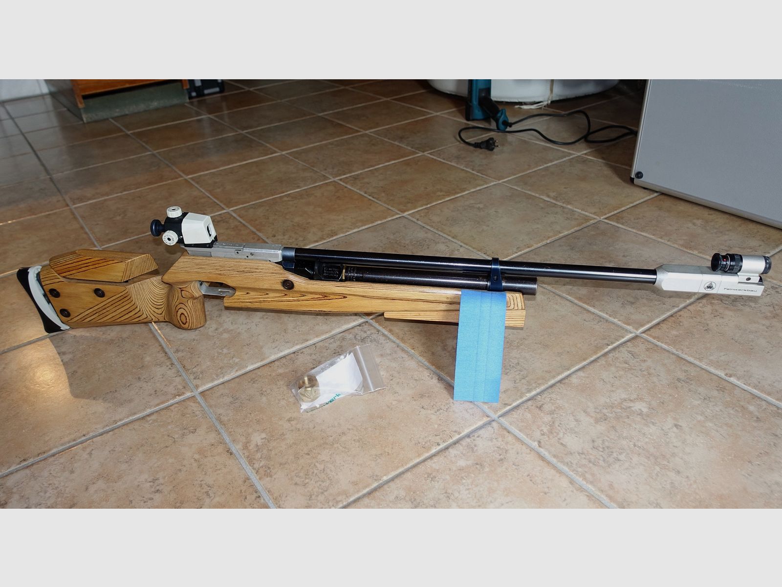 Fusil de match Feinwerkbau C 62 + cartouche + nouvel adaptateur de remplissage + guidon réglable