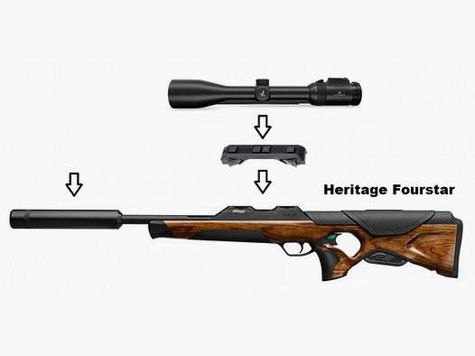 Walther RS3 Heritage Fourstar + Swarovski Z6i 2,5-15x50 P SR + Schalldämpfer + ... / Komplettpaket