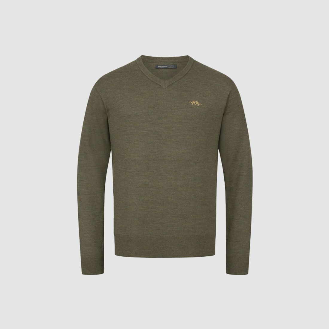 Blaser Merino V-Neck pullover verde oliva scuro & maglieria da uomo