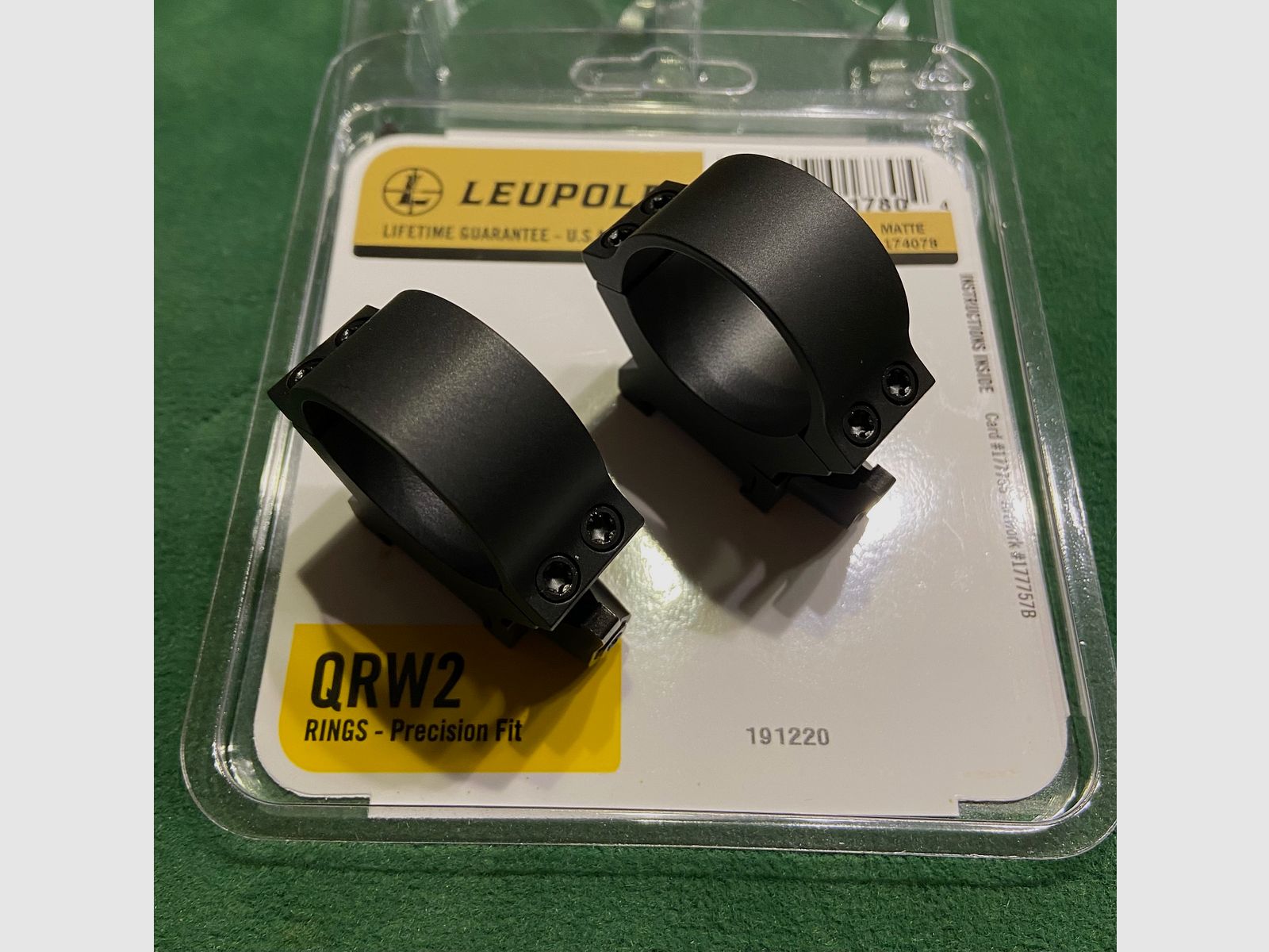 Leupold QRW2 Weaver RINGE 30mm High (H=12,18mm) mit Spannhebel, Stahl, Matt