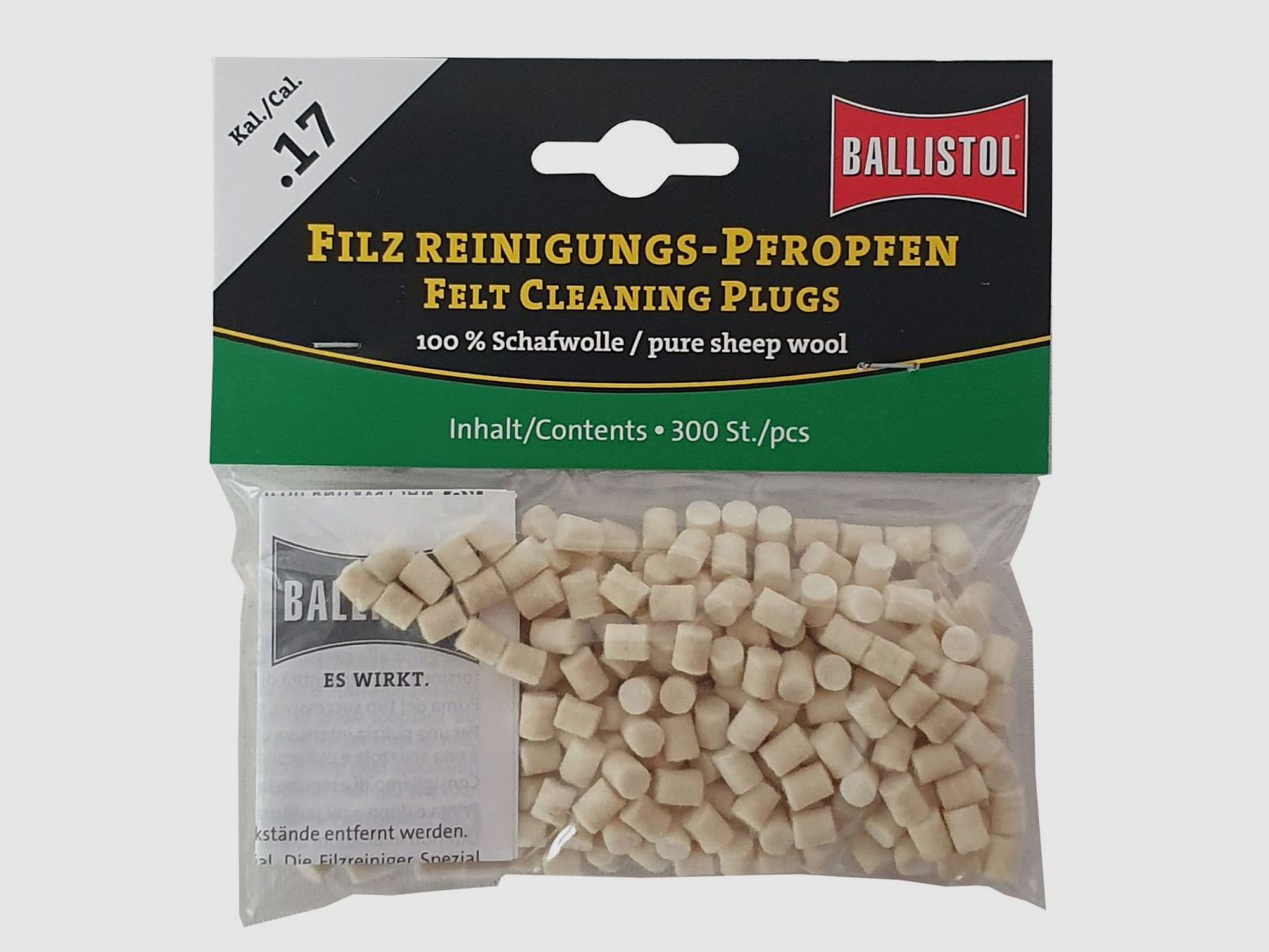 Ballistol vilt reinigingsstoppen klassiek kaliber .17 / 300 stuks.