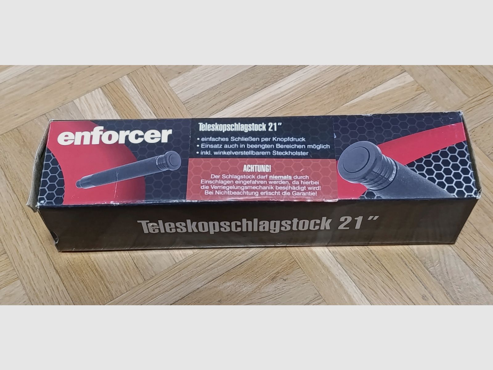 enforcer teleskopowy kij 21'' czarny z przyciskiem