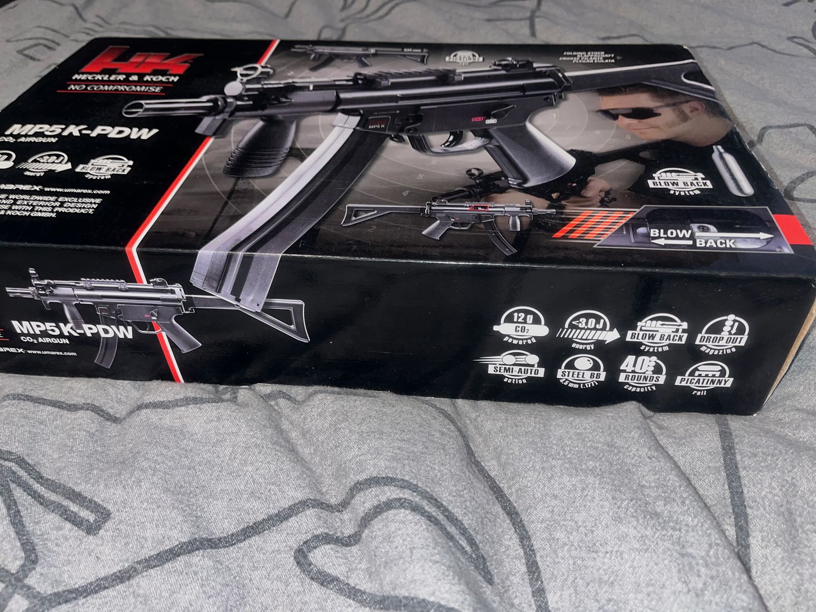 Heckler & Koch MP5 K-PDW CO2 Maschinenpistole 4,5 mm BB Blowback mit Ersatzmagazin 