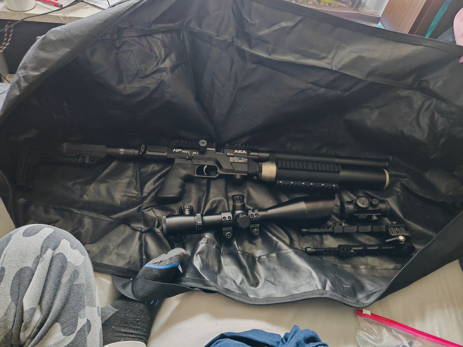 AEA HP Max MK2 reichlich Zubehör, Schalldämpfer, Zweib., Munition usw.