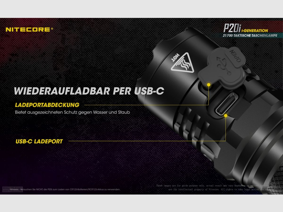 Nitecore P20I flashlight P20i 1800 lumens