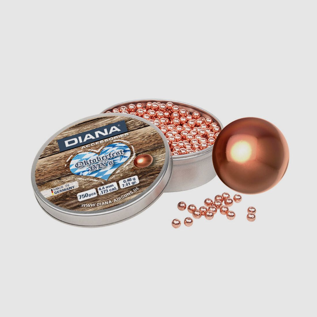 Diana Oktoberfest Rundkugeln 4,4 mm verkupfert 750 Stk