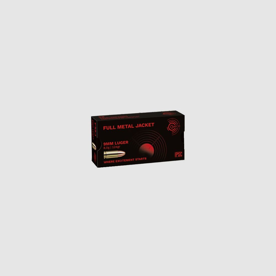 Geco 9 mm Luger pełnopłaszczowy 8,0g/124grs. - 1000 sztuk dostępnych od ręki +50€ wysyłka ADR
