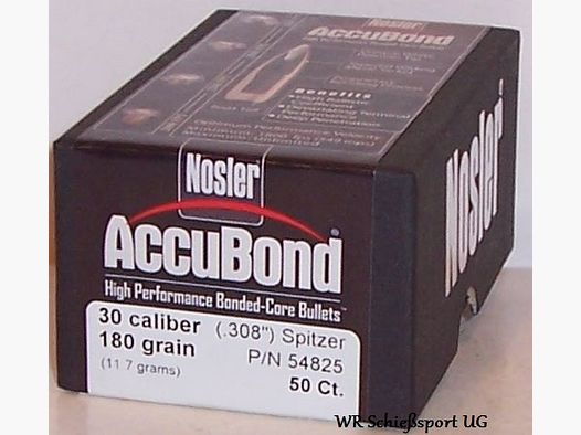 50St. NOSLER Geschosse .30(.308Dia.) - 180 - ACCUBOND - #54825