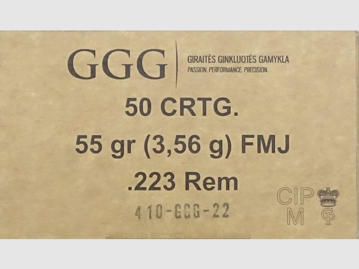 GGG .223rem FMJ 55grs - 50 Schuss